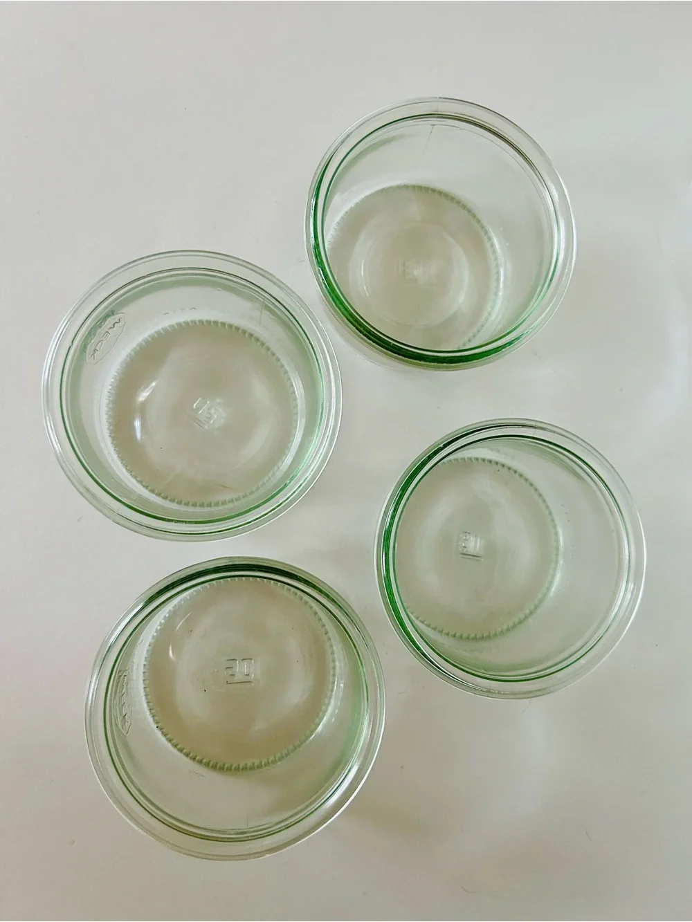 Weck Clear Mold Jars Lot Set of 4 with Lids style 976